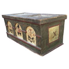 Floral-Painted Alpine Chest Dated 1807
