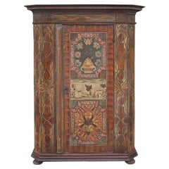 Alpine Floral Painted Cabinet, circa 1820