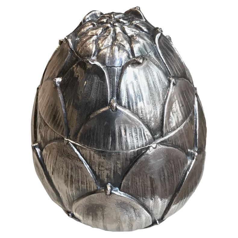 Cubitera Alcachofa Diseñada por Mauro Manetti, bañada en plata, hacia 1970