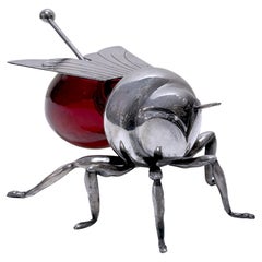 Mappin & Webb vaso da miele rosso Honey bee, 1910 circa