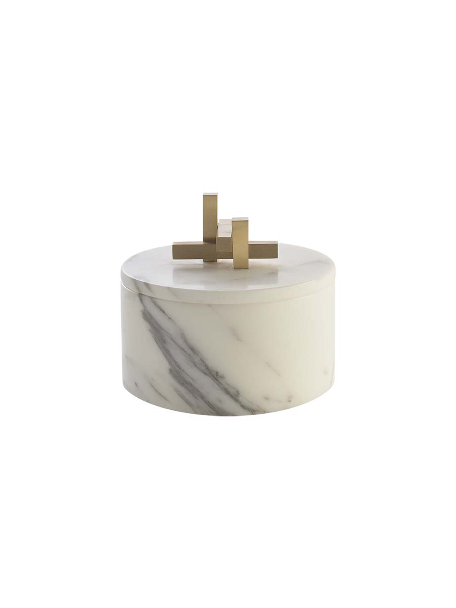 Metropolis Box Round Bianco Marble by Greg Natale