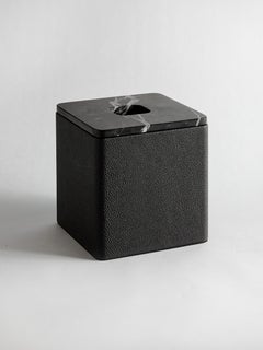 Palco Tissue Box Shagreen Nero by Greg Natale