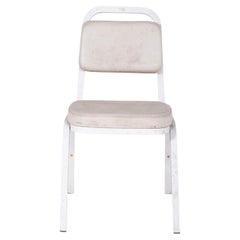 20th Century Chair with White Frame and Upholstery