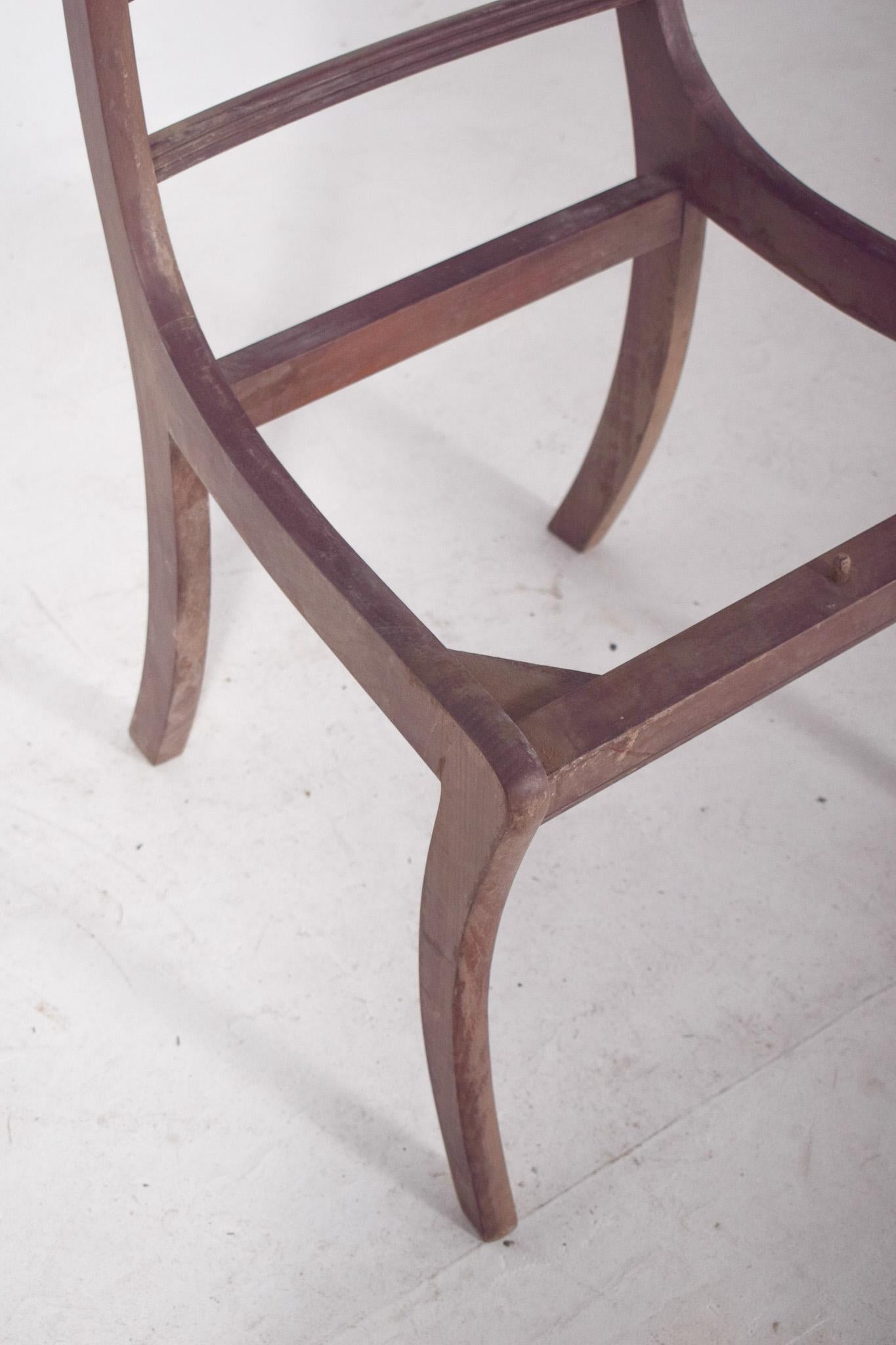 Legno Sedia stile impero del XIX secolo con intarsi in vendita