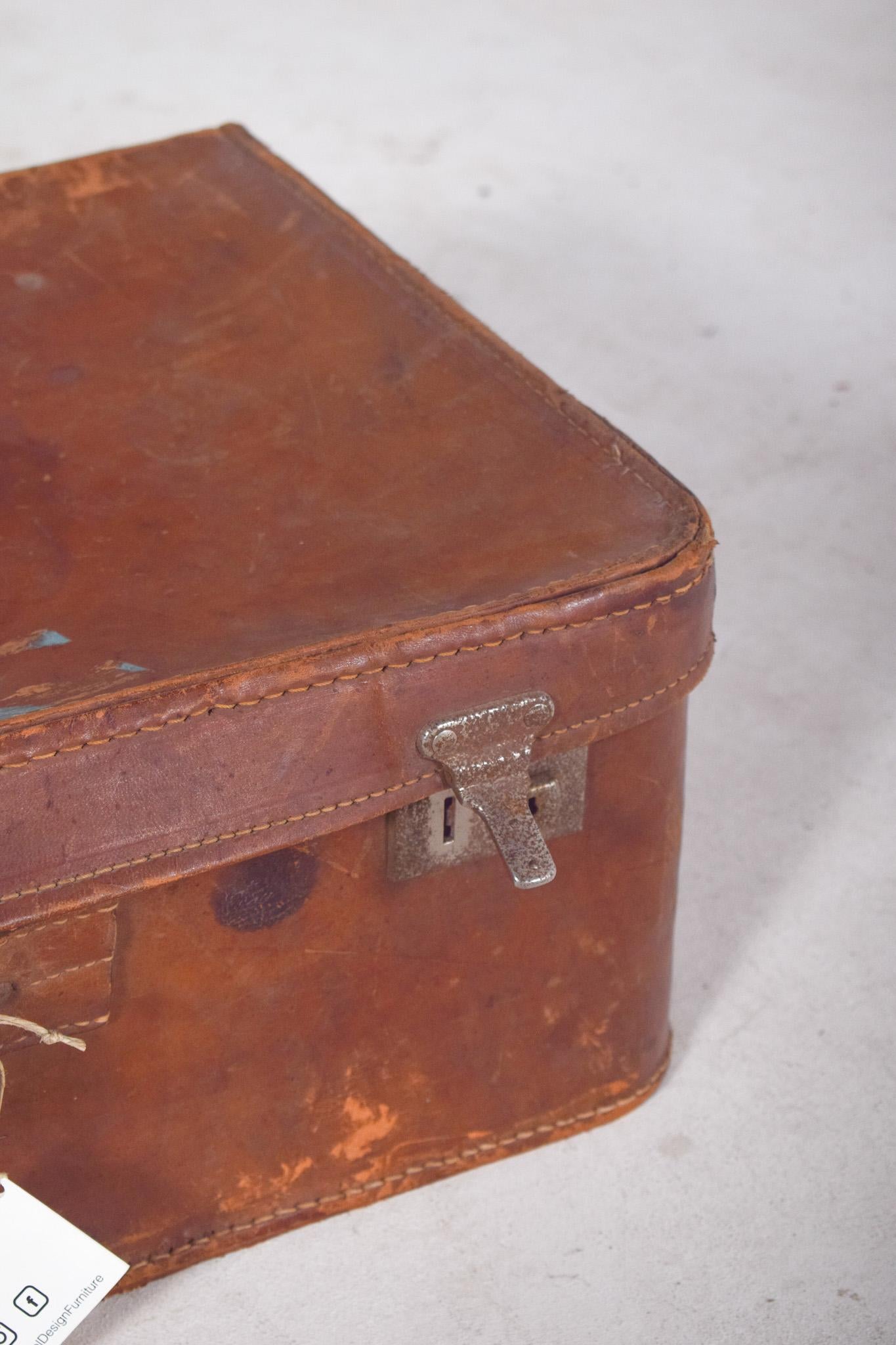 Mid-Century moderno Borsa da viaggio in pelle danese di metà secolo in vendita