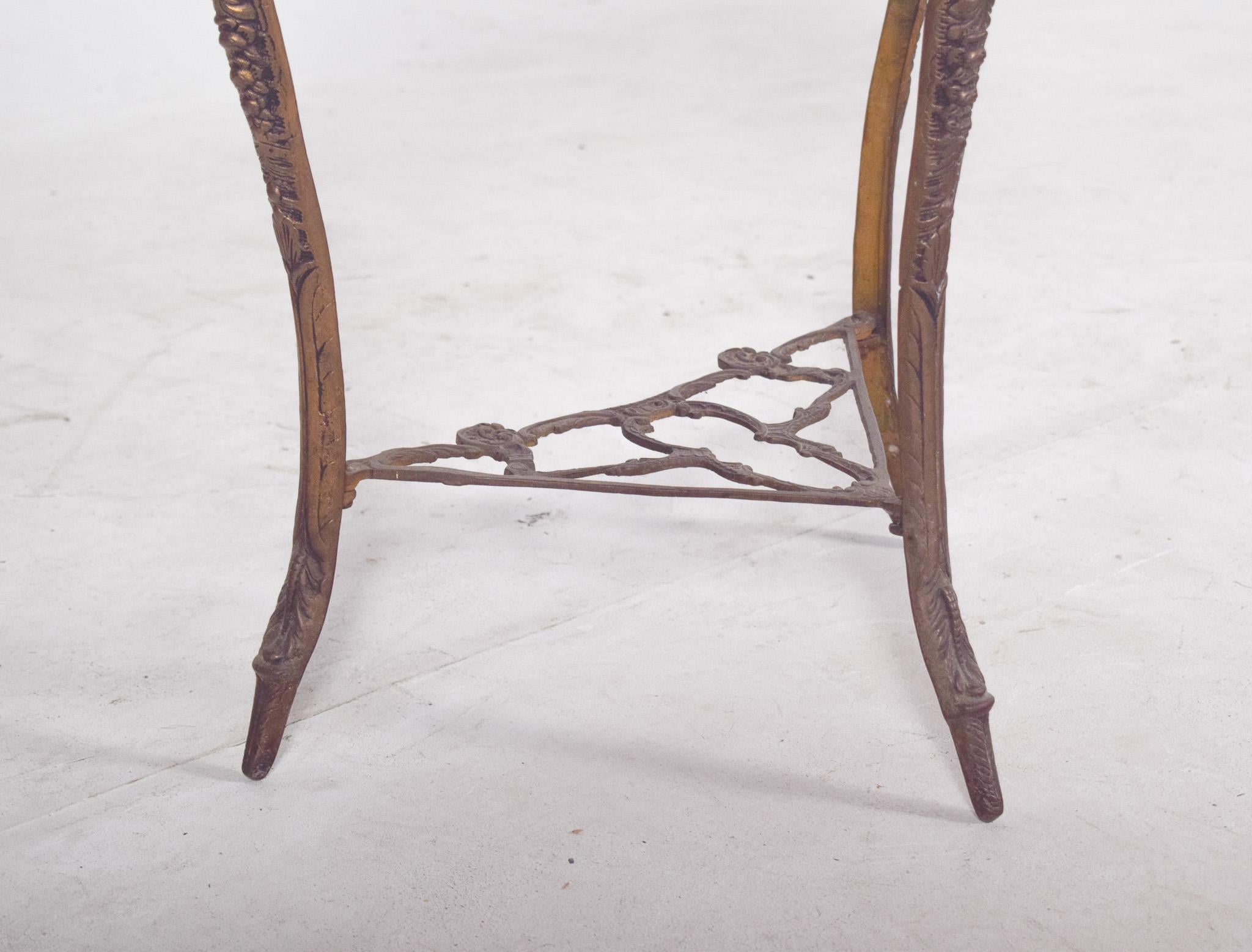 Portuguese Rustic Half-moon Table with Marble Top For Sale 1