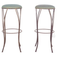Mid-Century Danish Pair of Metal High Stools