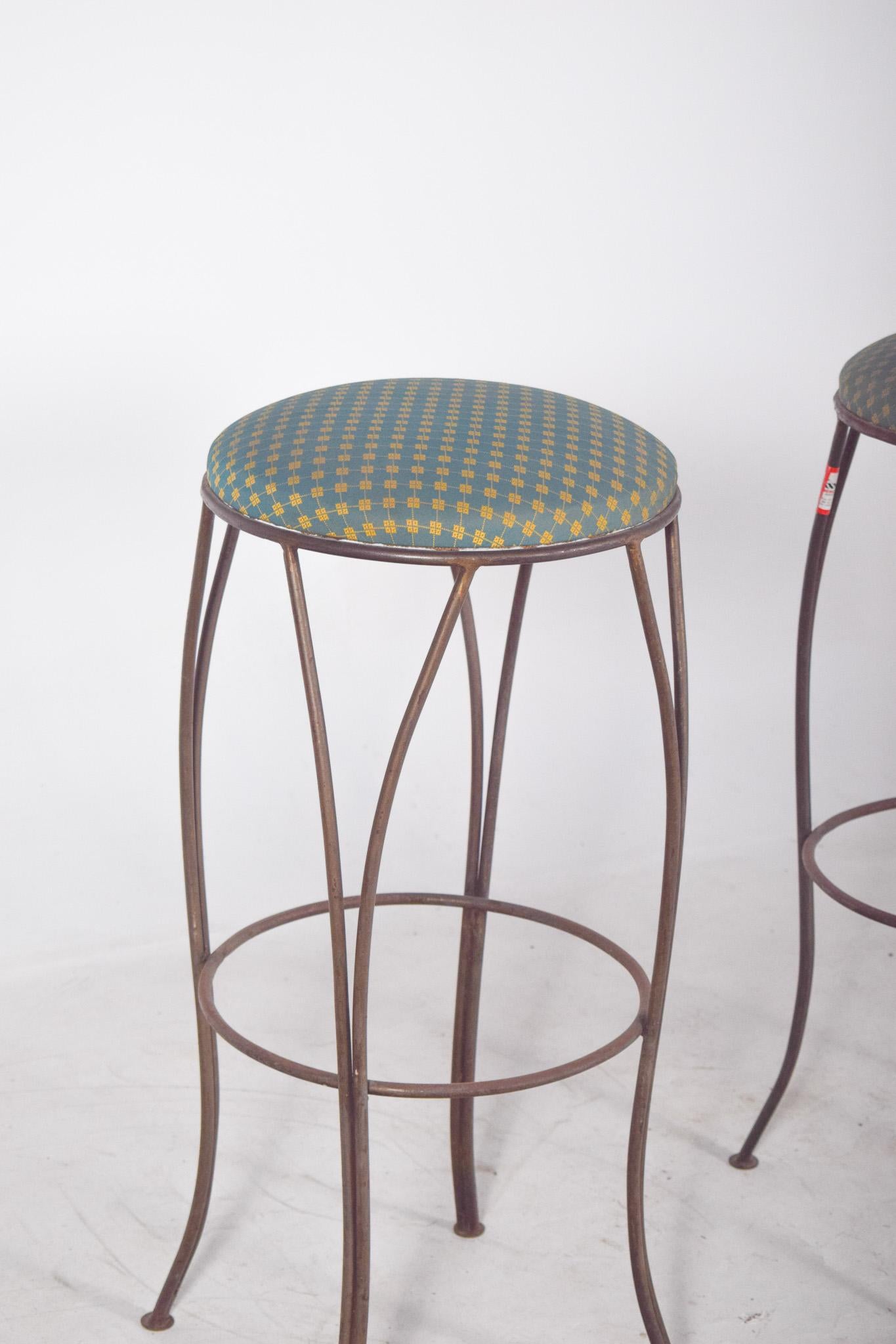 20th Century Mid-Century Danish Pair of Metal High Stools For Sale