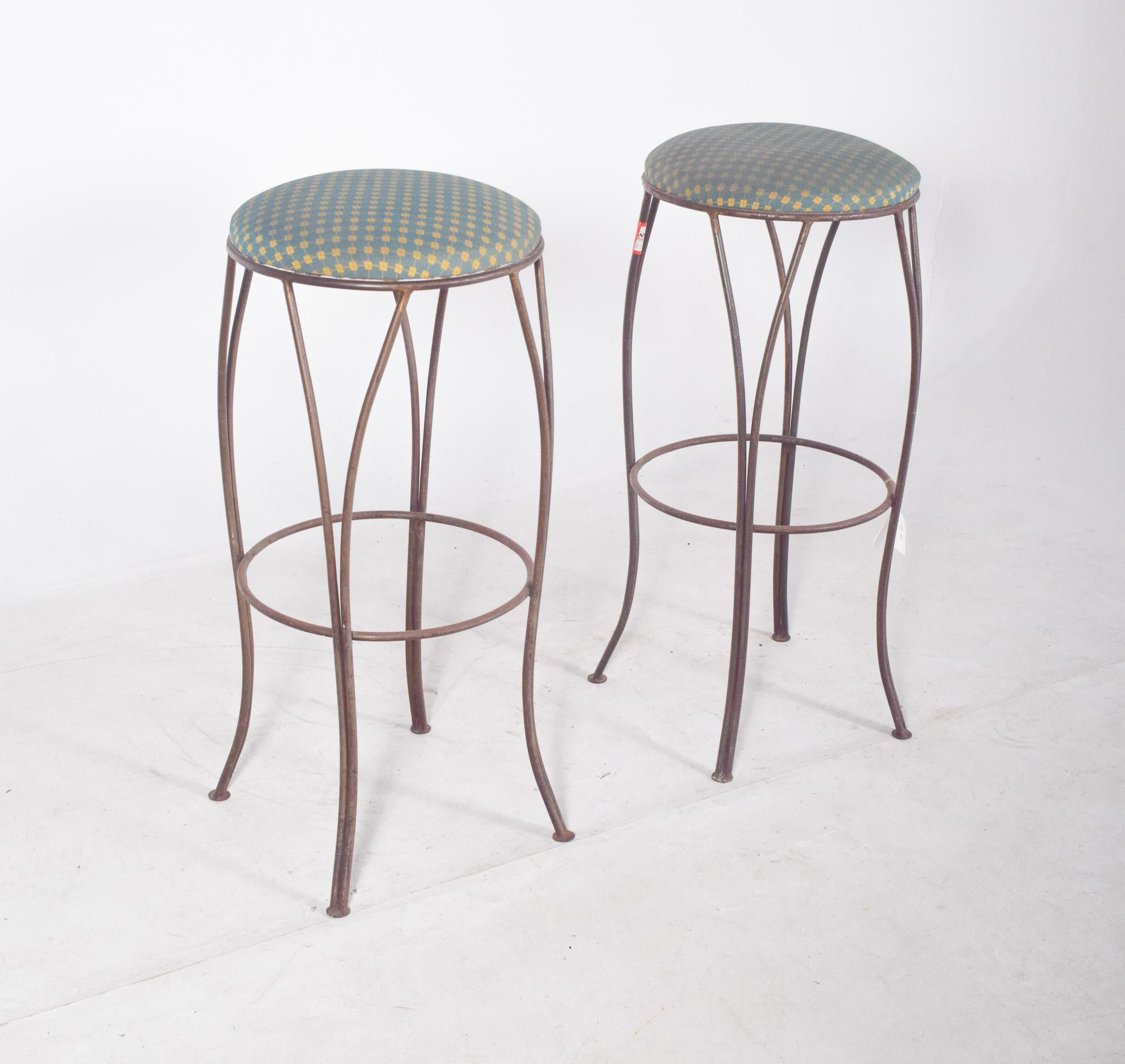 Mid-Century Danish Pair of Metal High Stools In Good Condition For Sale In Lisboa, Lisboa