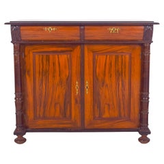 Antique English Walnut Tall Sideboard