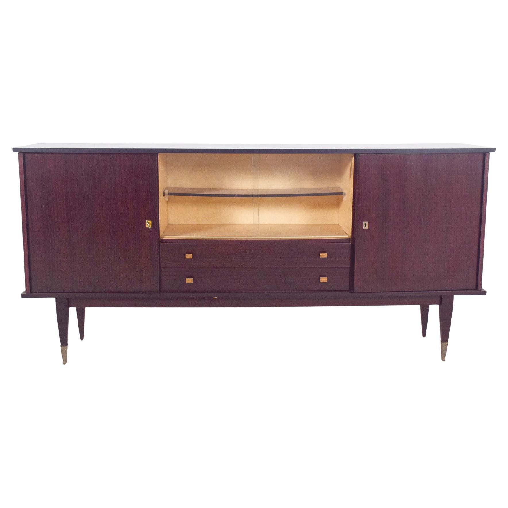 Antique Italian Macassar Veneered Sideboard For Sale