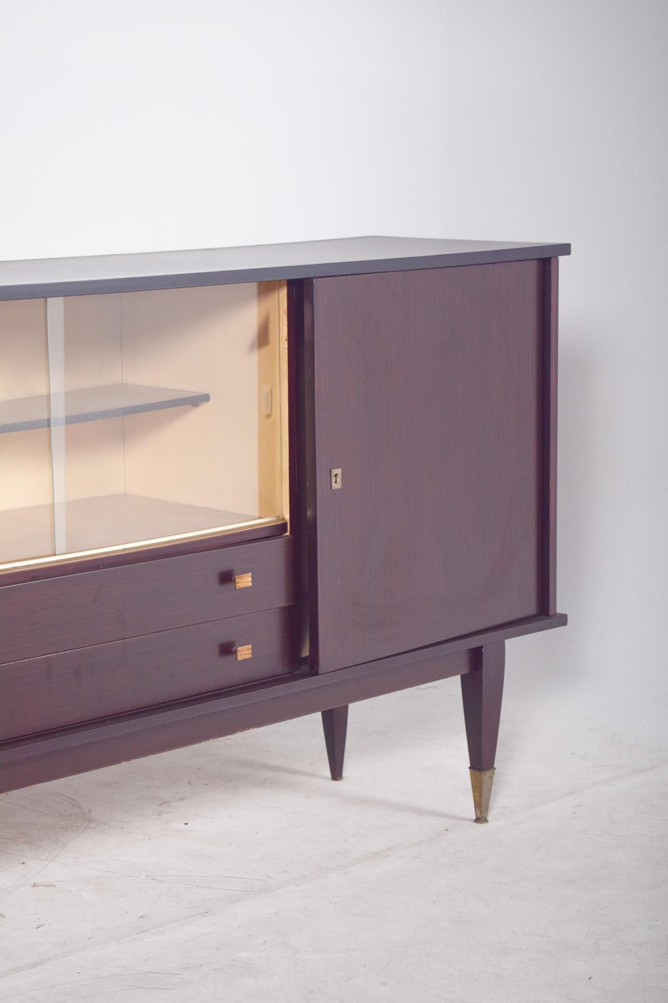 20th Century Antique Italian Macassar Veneered Sideboard For Sale