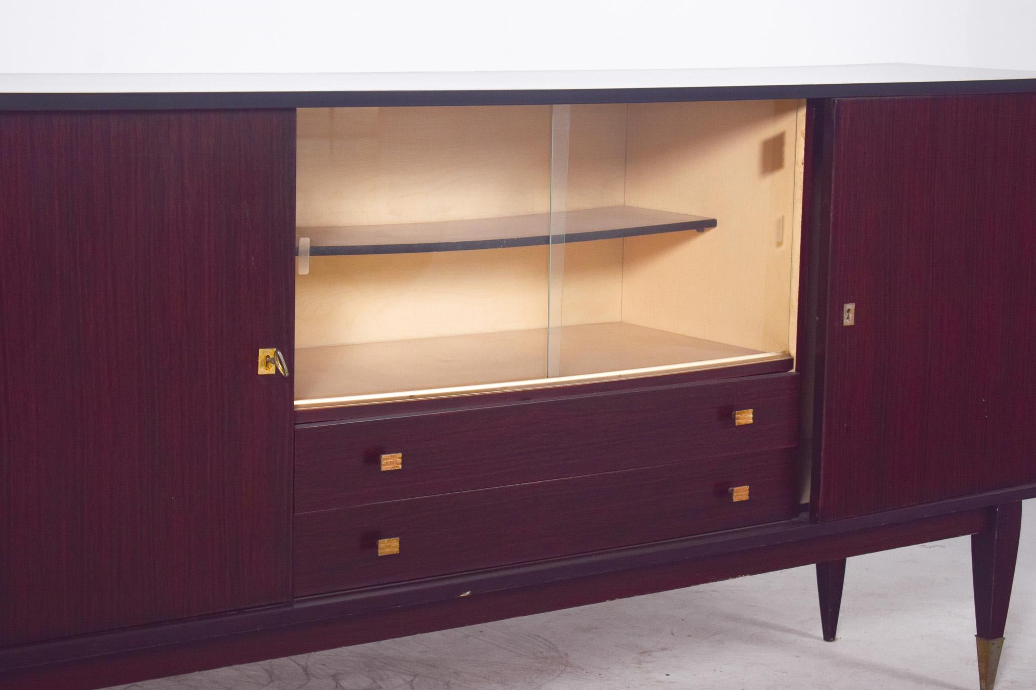 Antique Italian Macassar Veneered Sideboard For Sale 1
