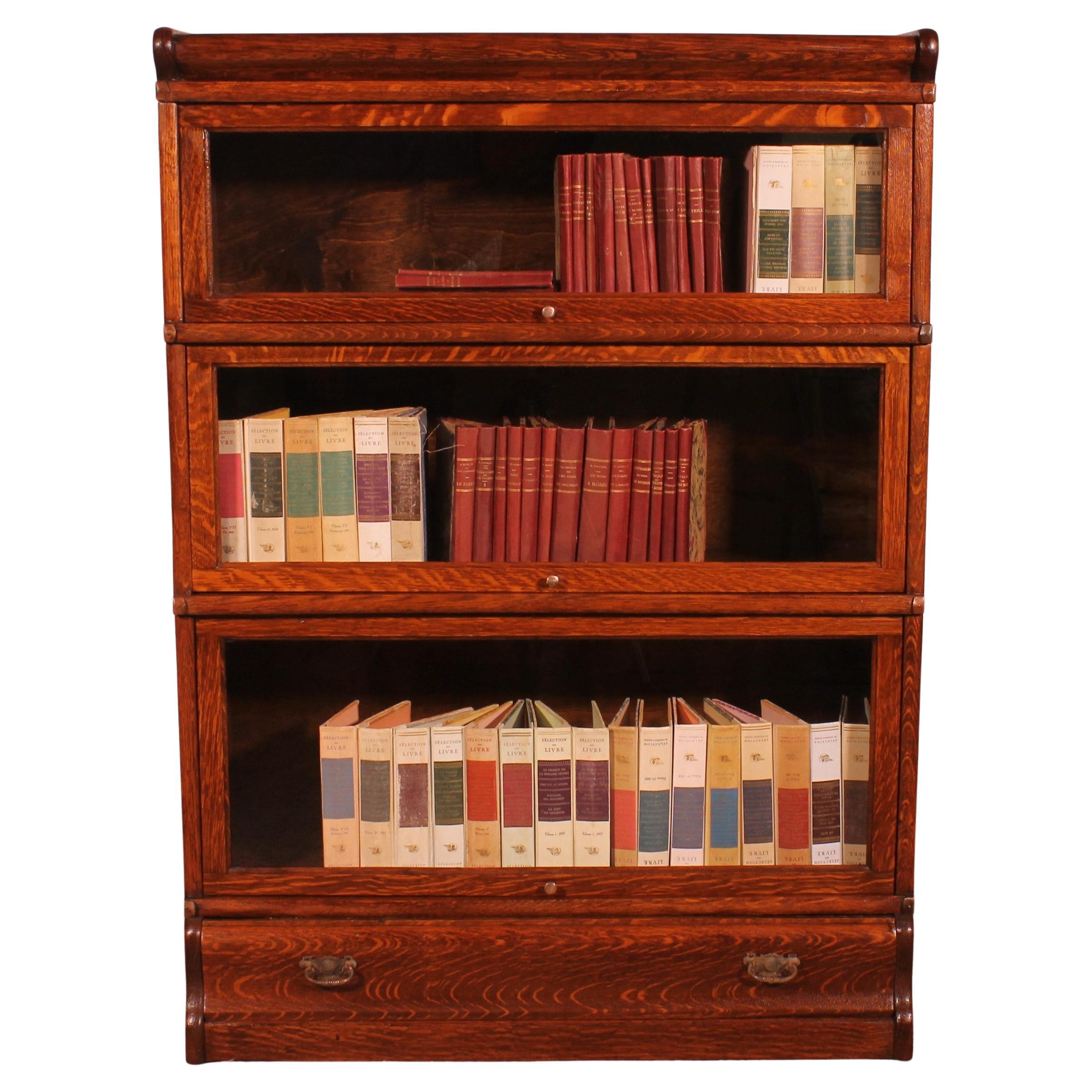 Libreria Globe Wernicke Oak Set Di 3 in vendita