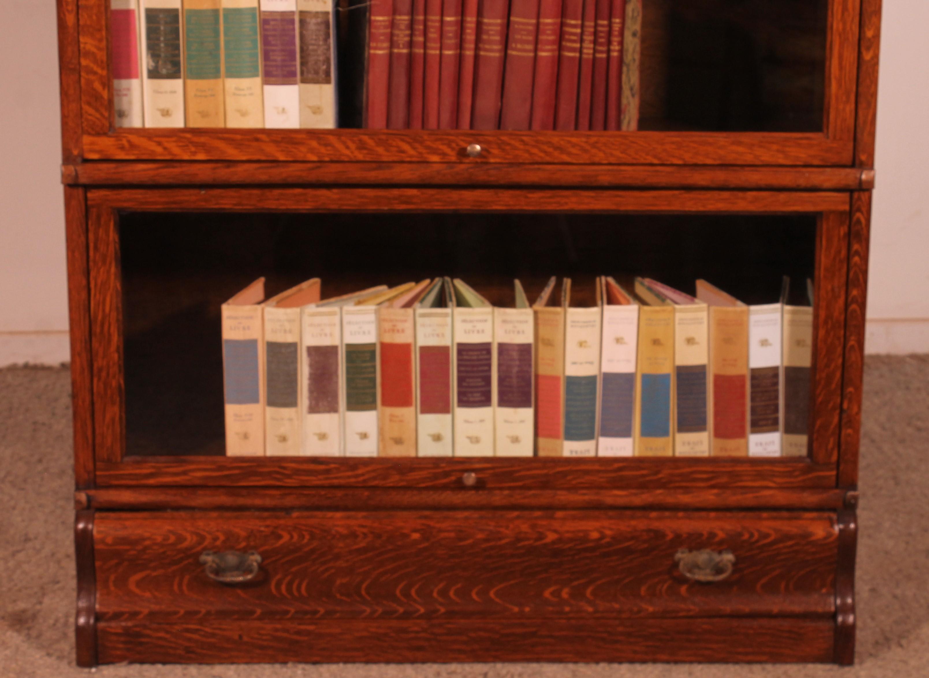 Edoardiano Libreria Globe Wernicke Oak Set Di 3 in vendita
