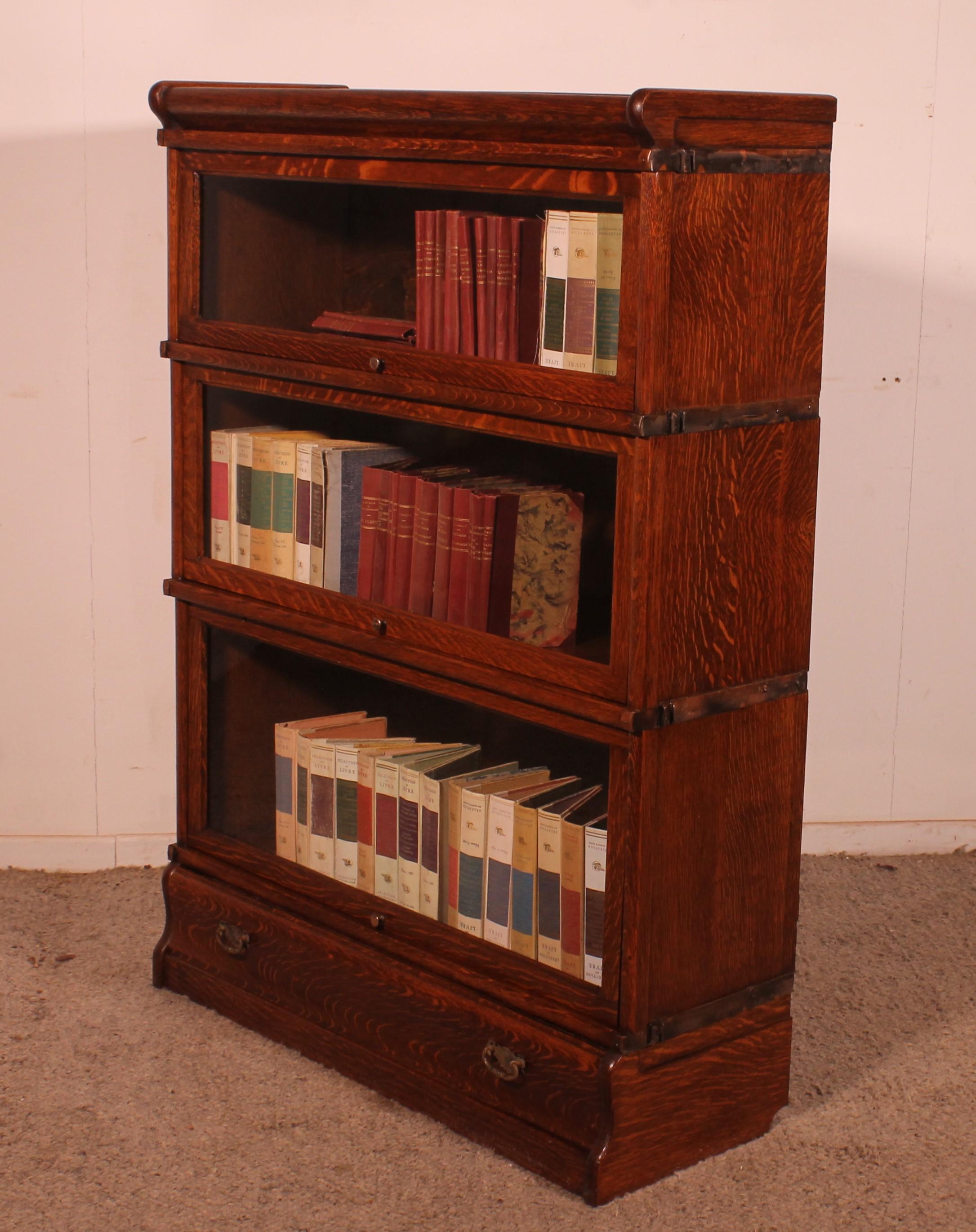 Libreria Globe Wernicke Oak Set Di 3 in vendita 4