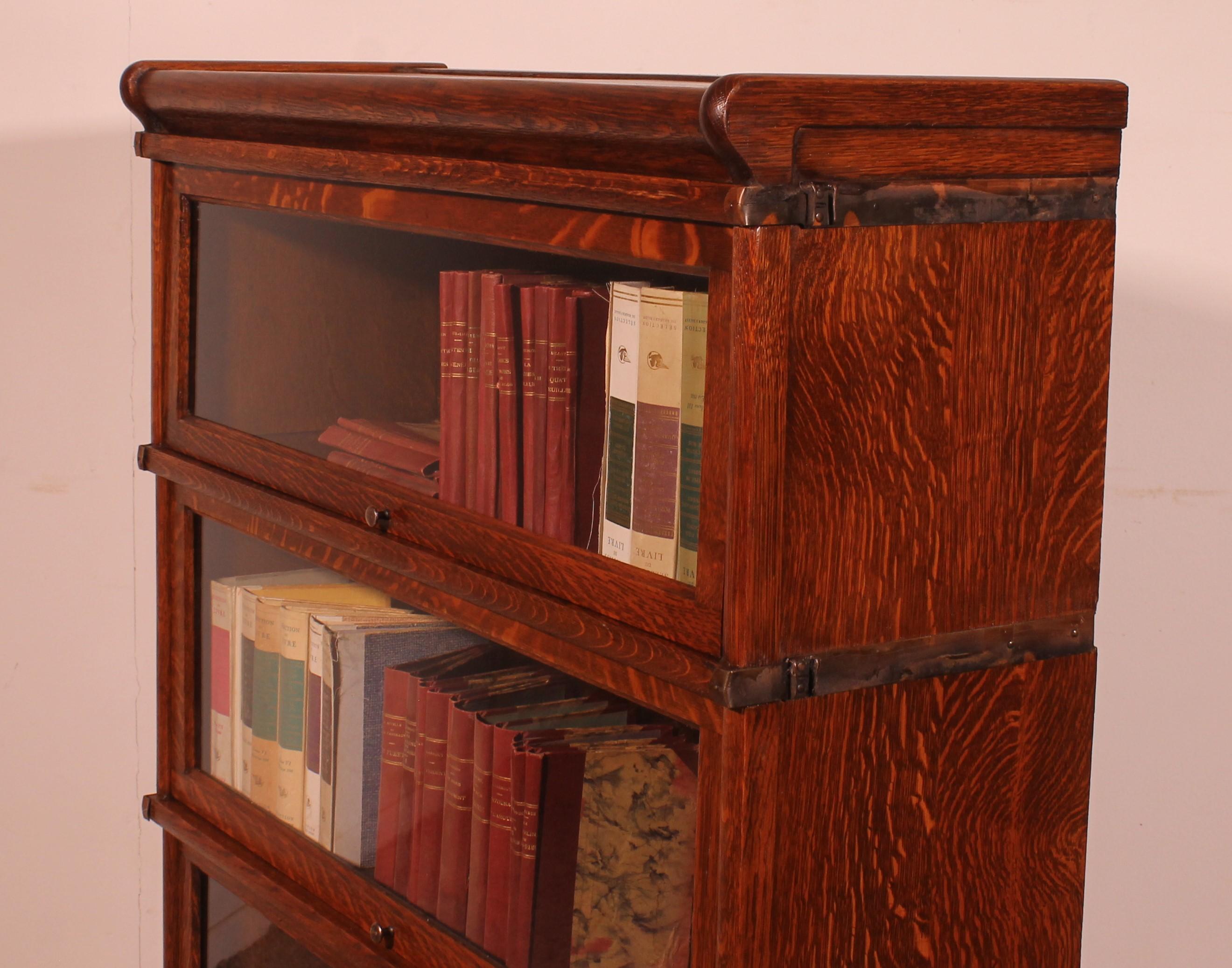 Libreria Globe Wernicke Oak Set Di 3 in vendita 5