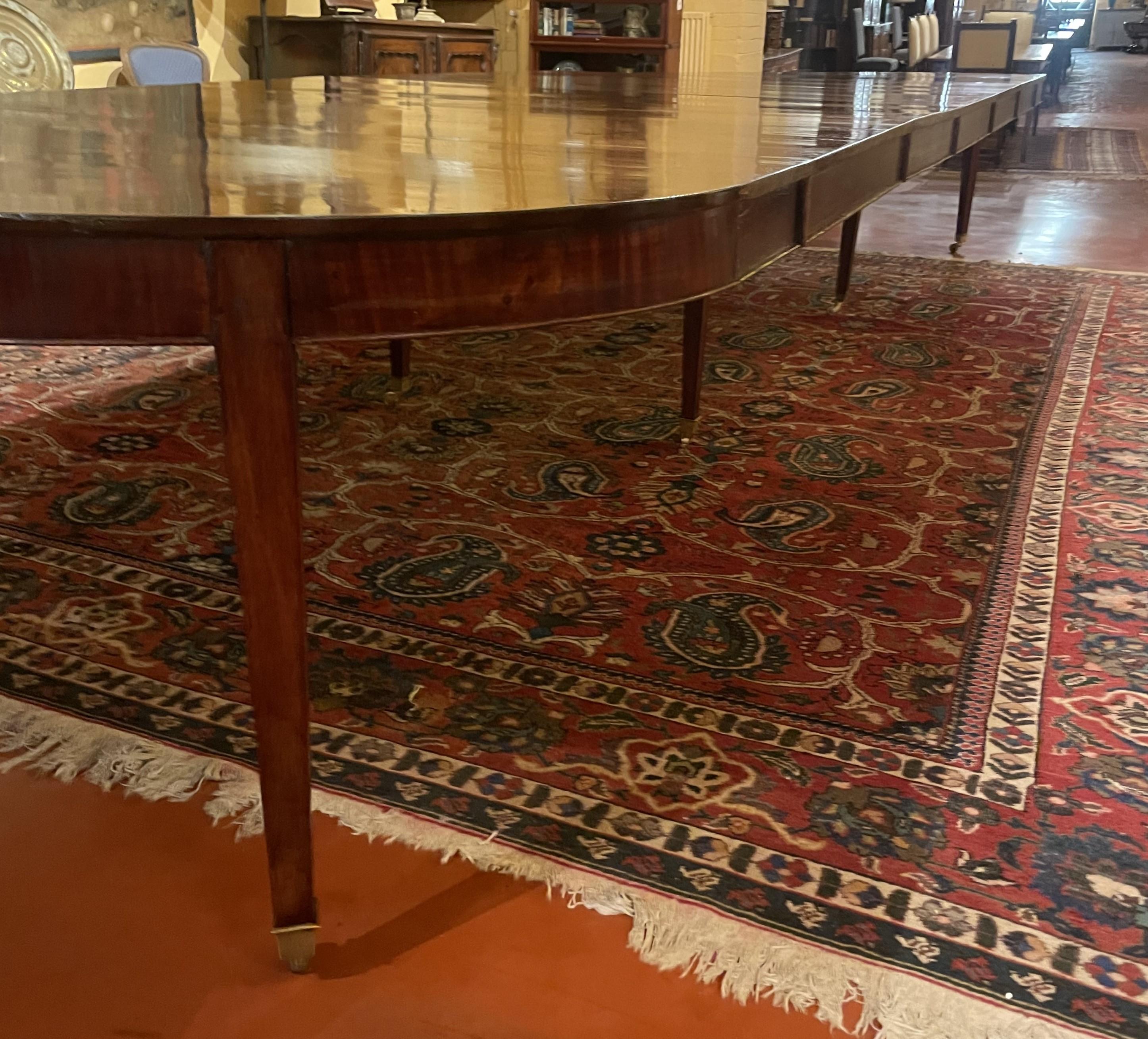 French 8-foot Louis XVI Mahogany Dining Table, Of 5.30m Long
