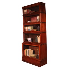 Large Globe Wernicke Bookcase In Mahogany Composed Of 5 Elements With A Lower Ad