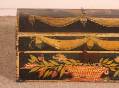 Painted Wooden Normandy Wedding Chest - 19th Century