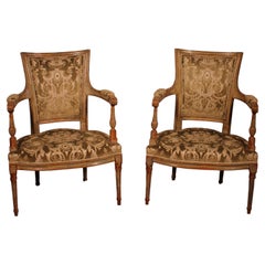 Pair Of Louis XVI-period Cabriolet Armchairs—18th Century