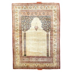 Used Persian Silk Tabriz Area Rug