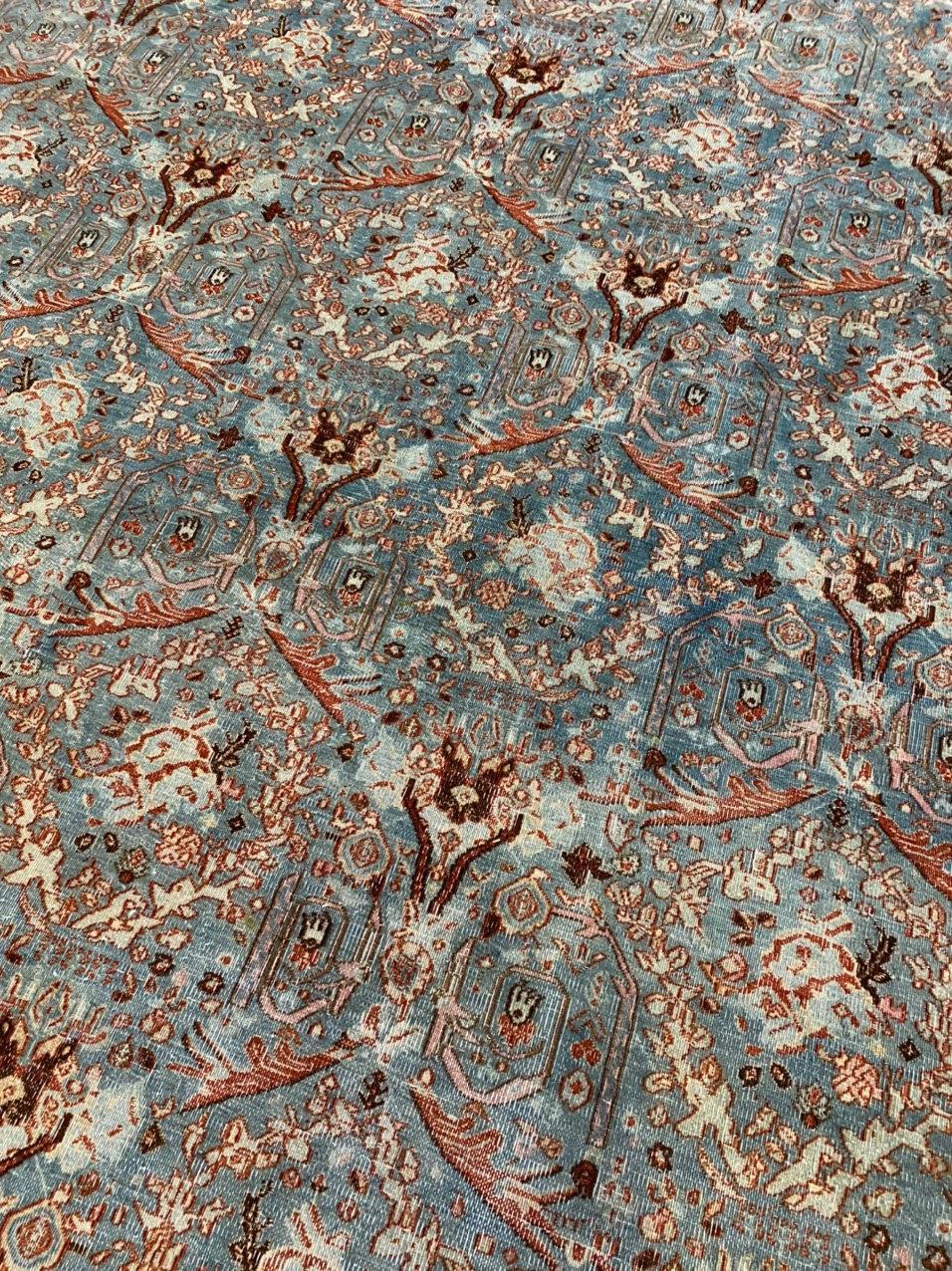 Wool Antique Persian Tabriz Area Rug For Sale