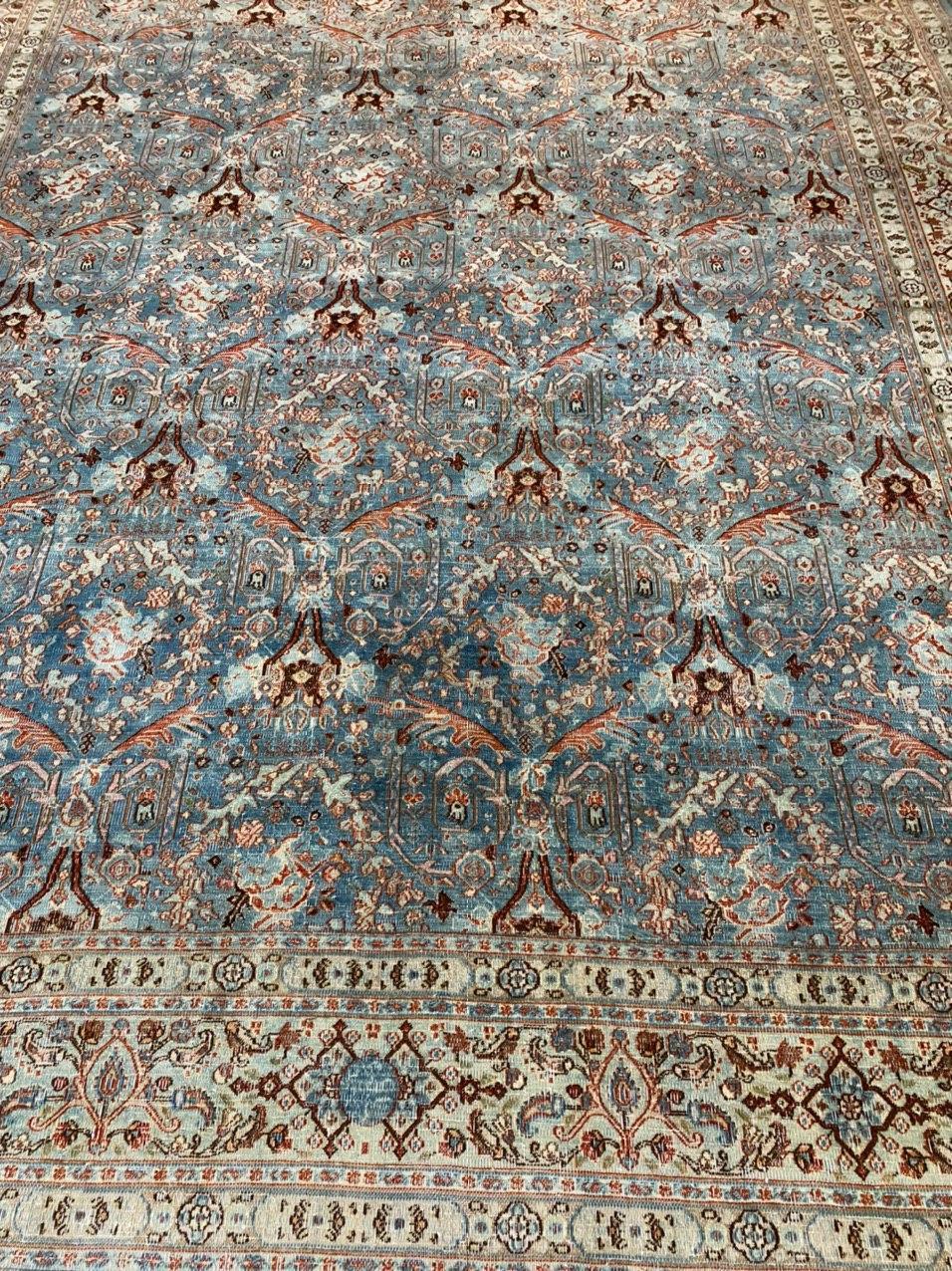 Antique Persian Tabriz Area Rug For Sale 2