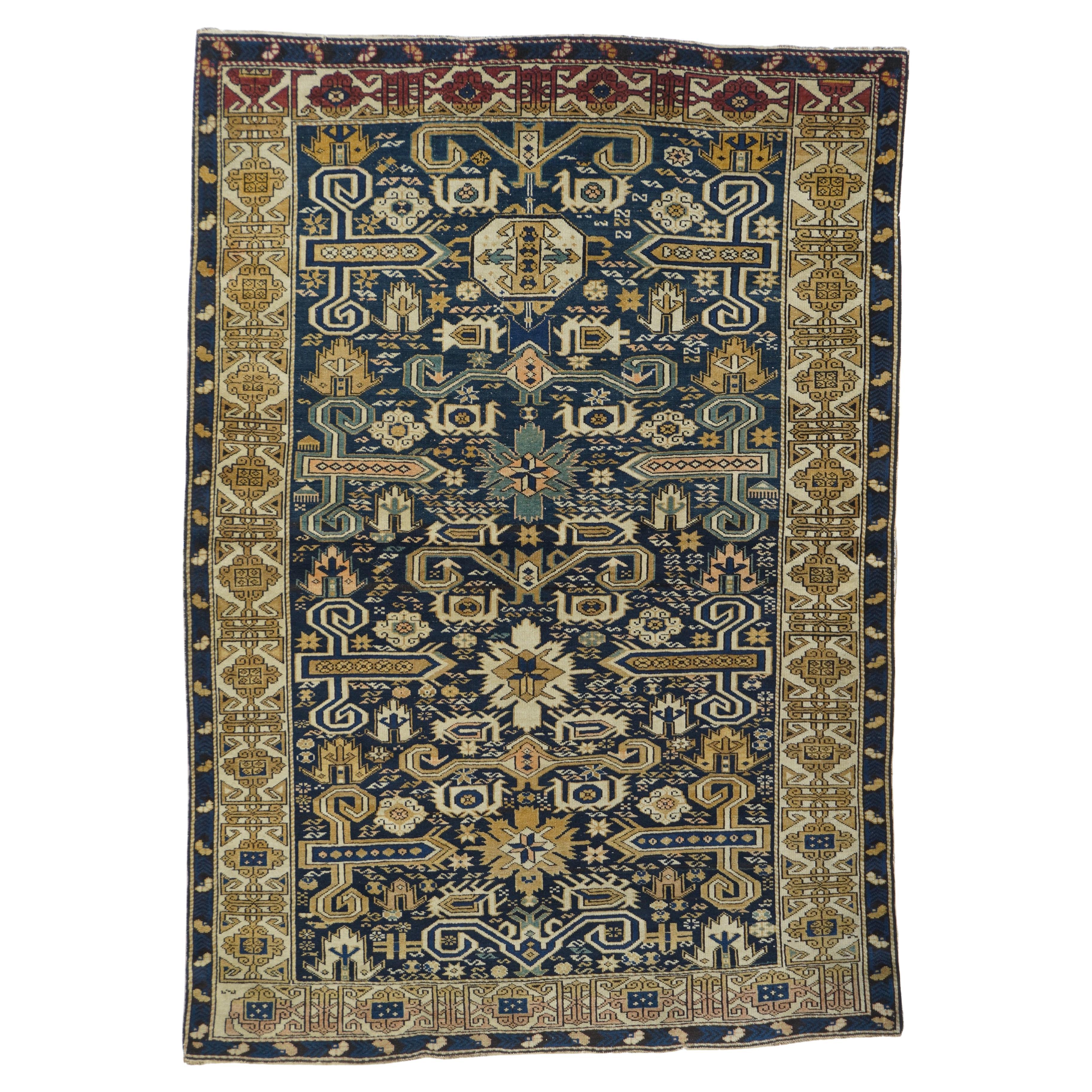 Antique Caucasian Shirvan Area Rug 3'10" x 5'5"