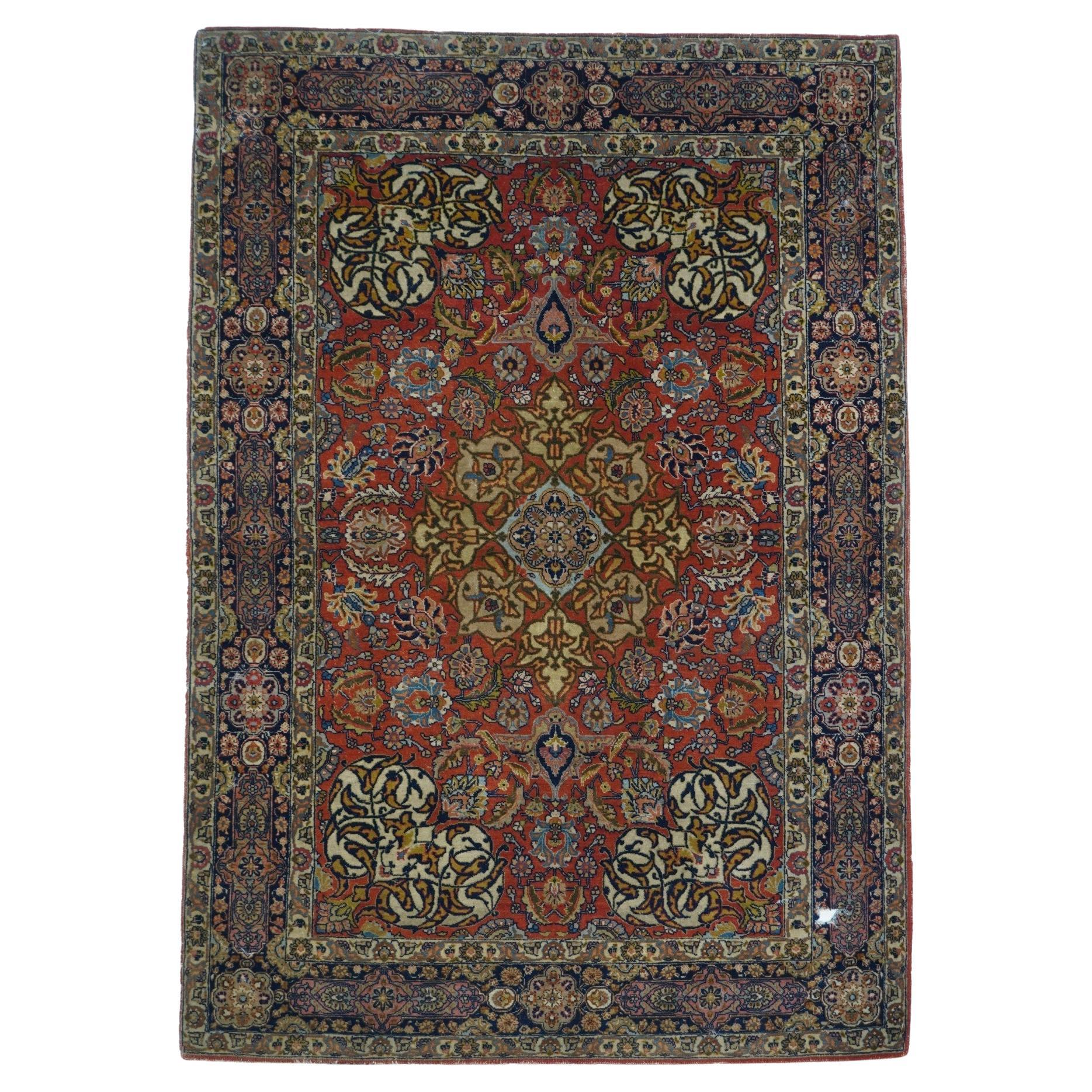 Fine Antique Persian Isfahan Rug 4'6'' x 6'7'' For Sale