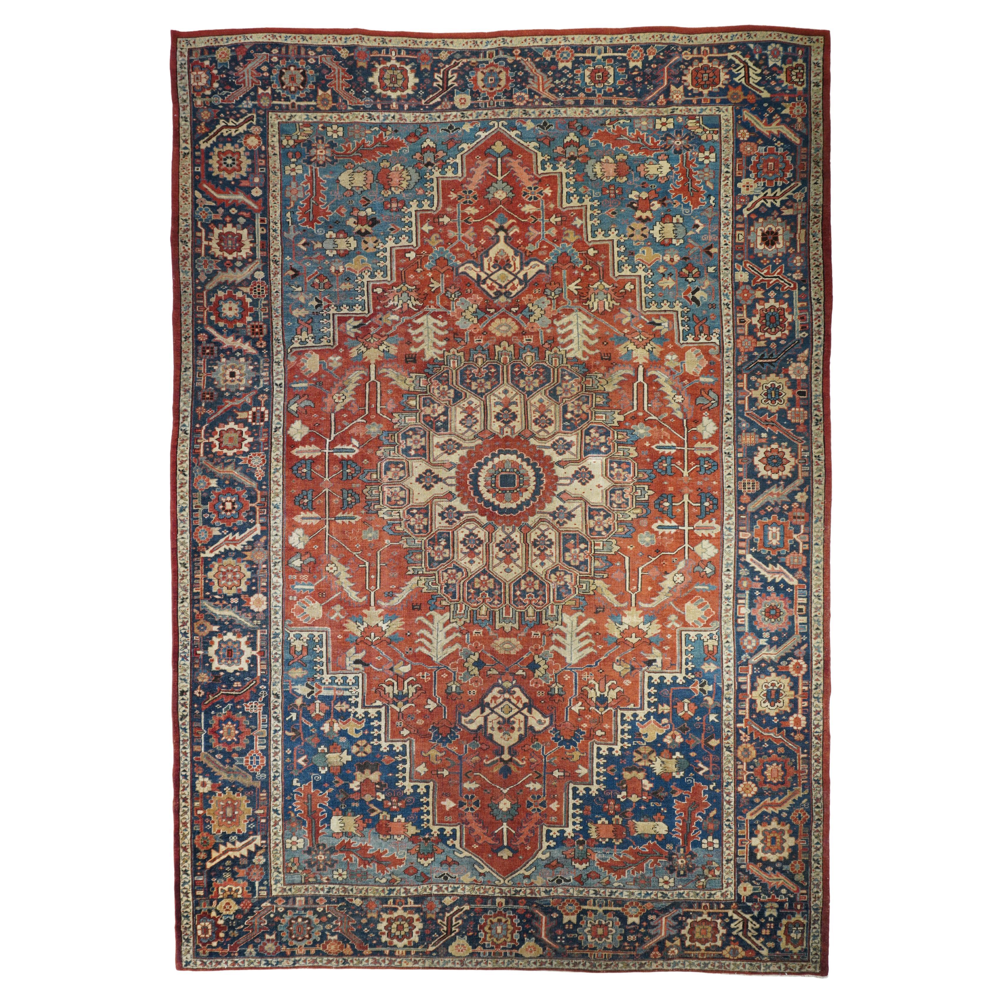 Tappeto persiano antico Serapi 9'0" x 12'10" in vendita
