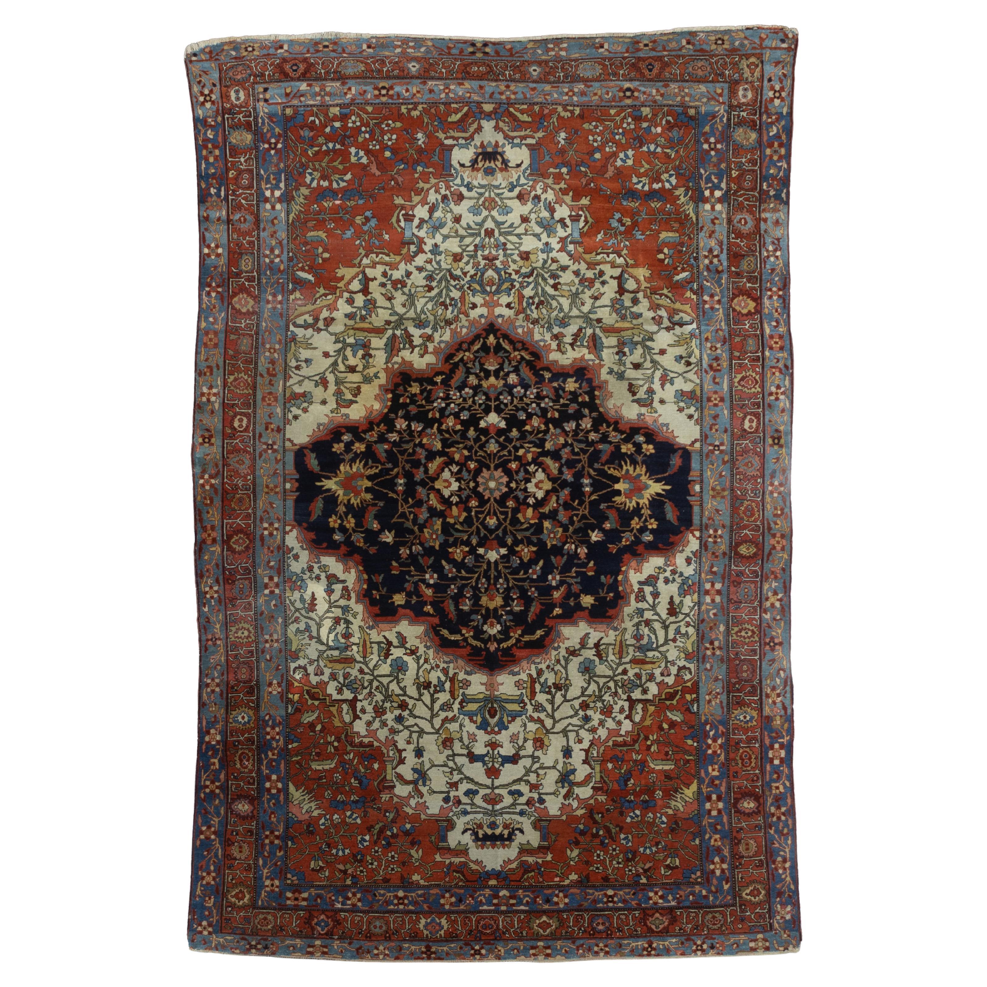 Feine antike persische Farahan Sarouk Teppich 6'3" x 10'0" im Angebot