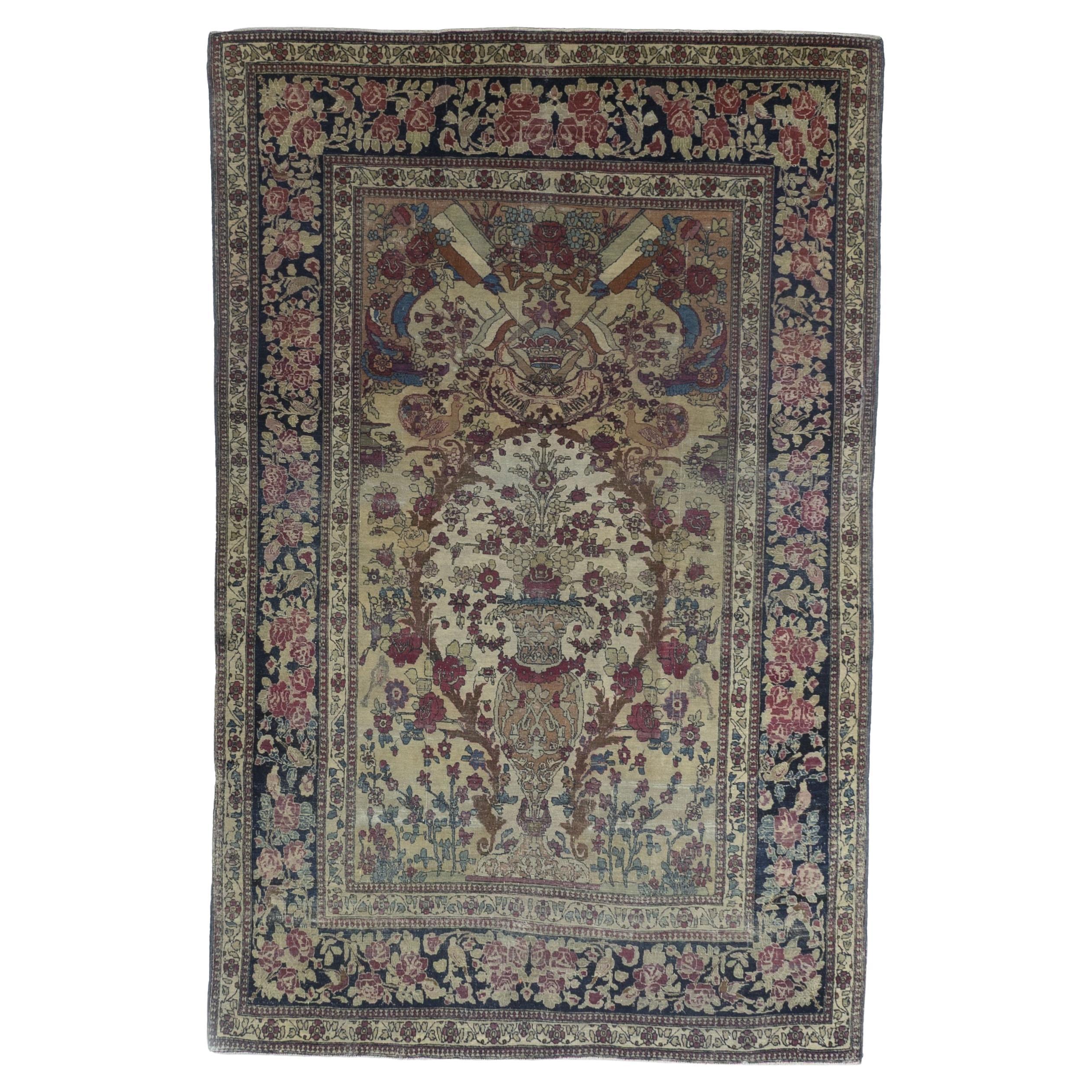 Feiner antiker persischer Teheran-Teppich 4'9" x 7'4" im Angebot
