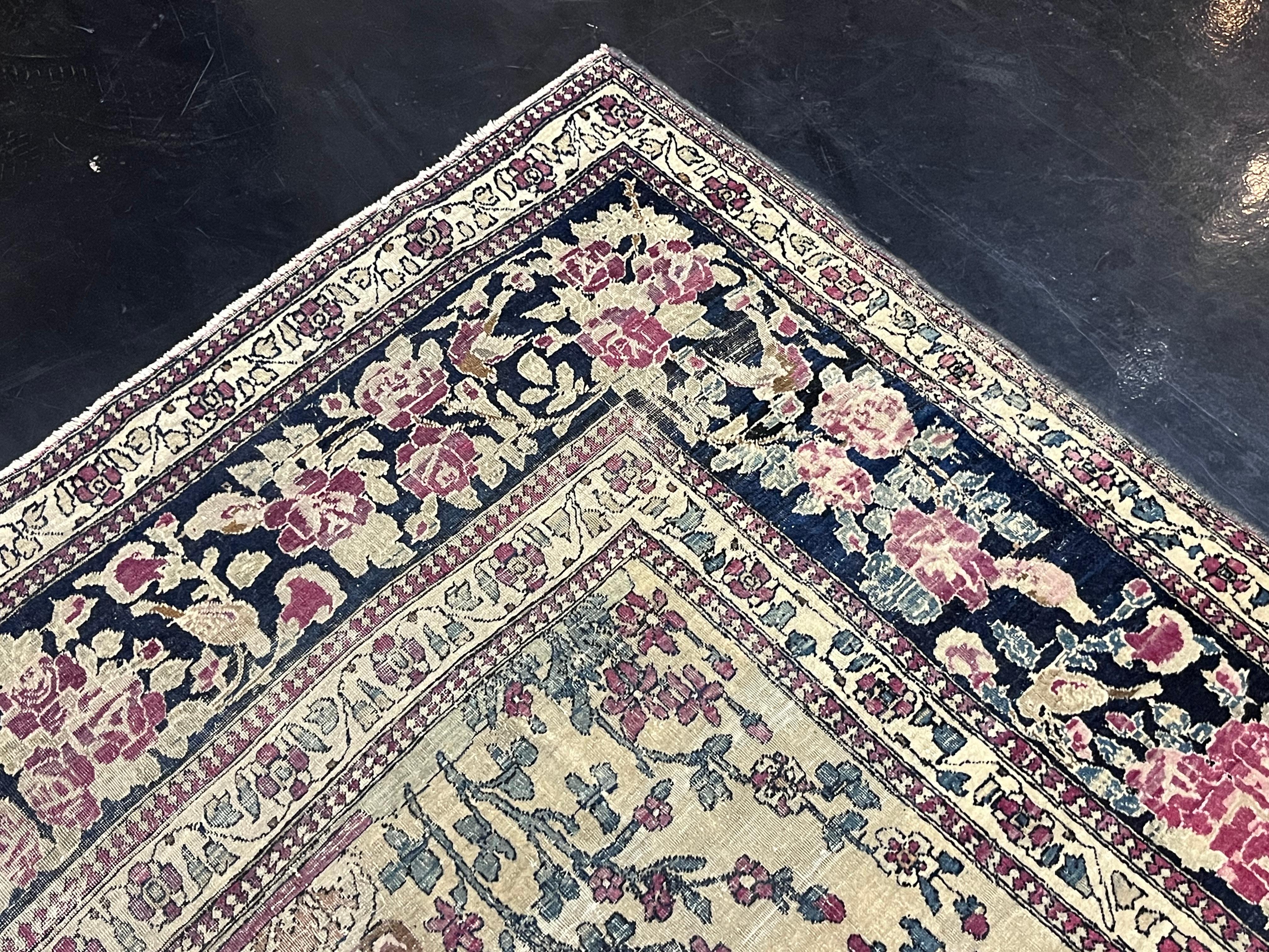 Feiner antiker persischer Teheran-Teppich 4'9