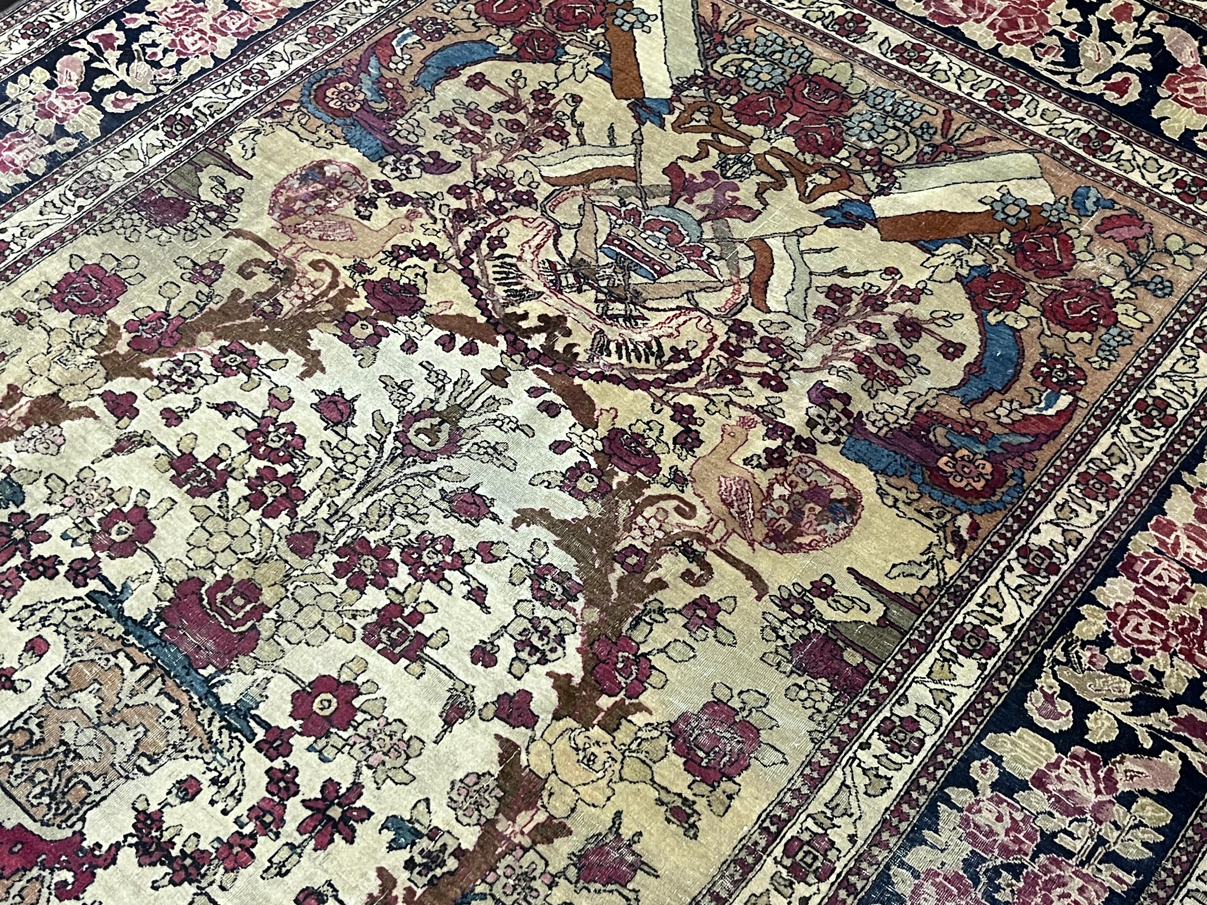 Feiner antiker persischer Teheran-Teppich 4'9