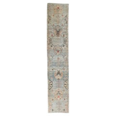 Turkey Long Runner Rug Circa 1990 - Oushak Design - blue Ivory