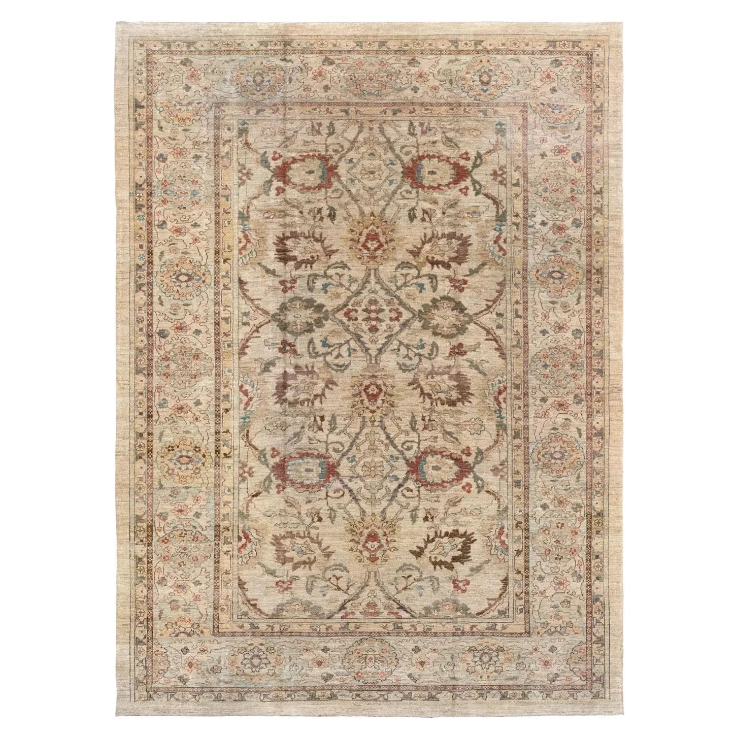 Turkey Area Rug Circa 1990 - Sultanabad Design - Ivory