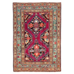 Petit tapis russe Gharebagh Circa 1910 - Laine Marron Vert Rouge 72255