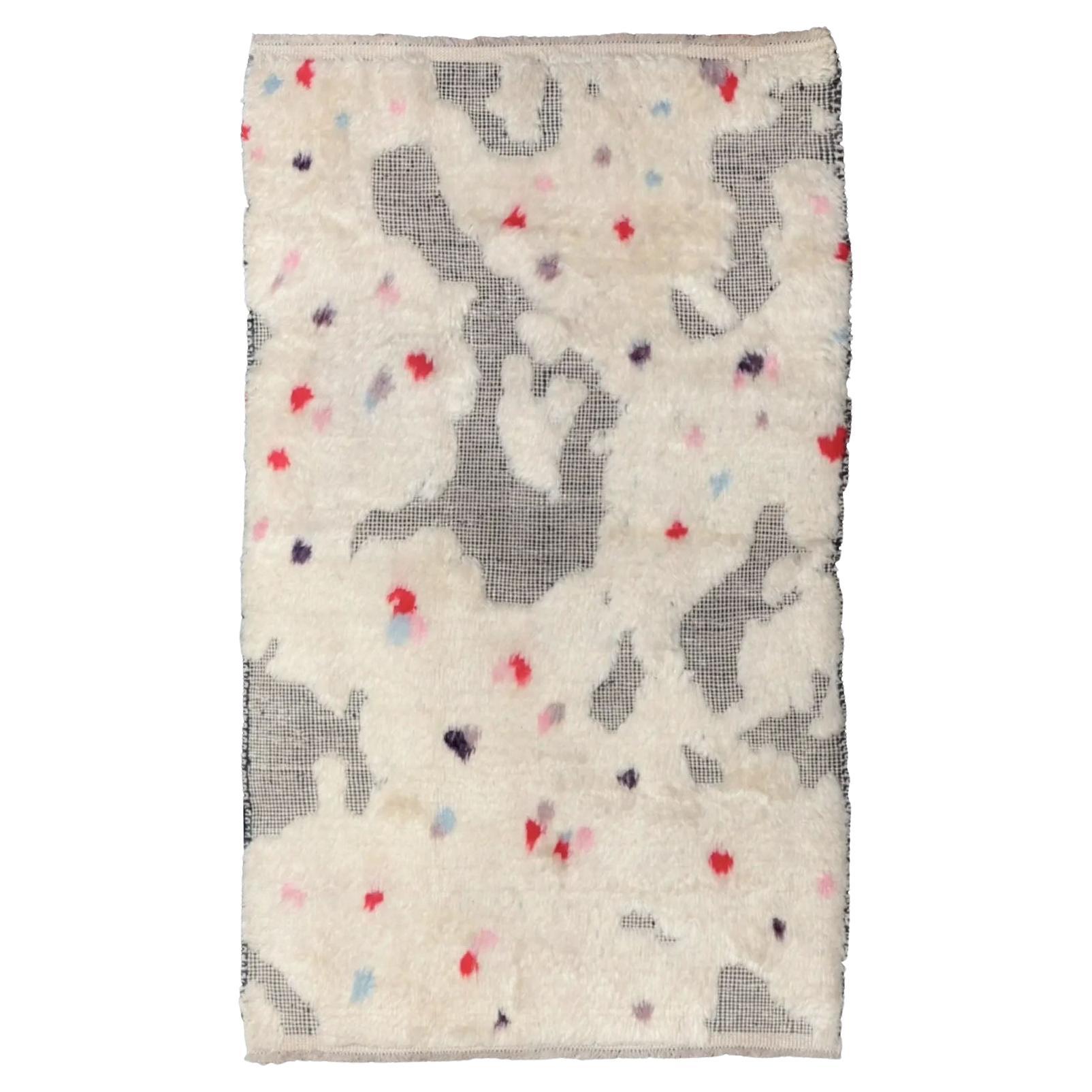 Tappeto Afghanistan Moroccan Small - Lana Avorio Rosso Design - 93597