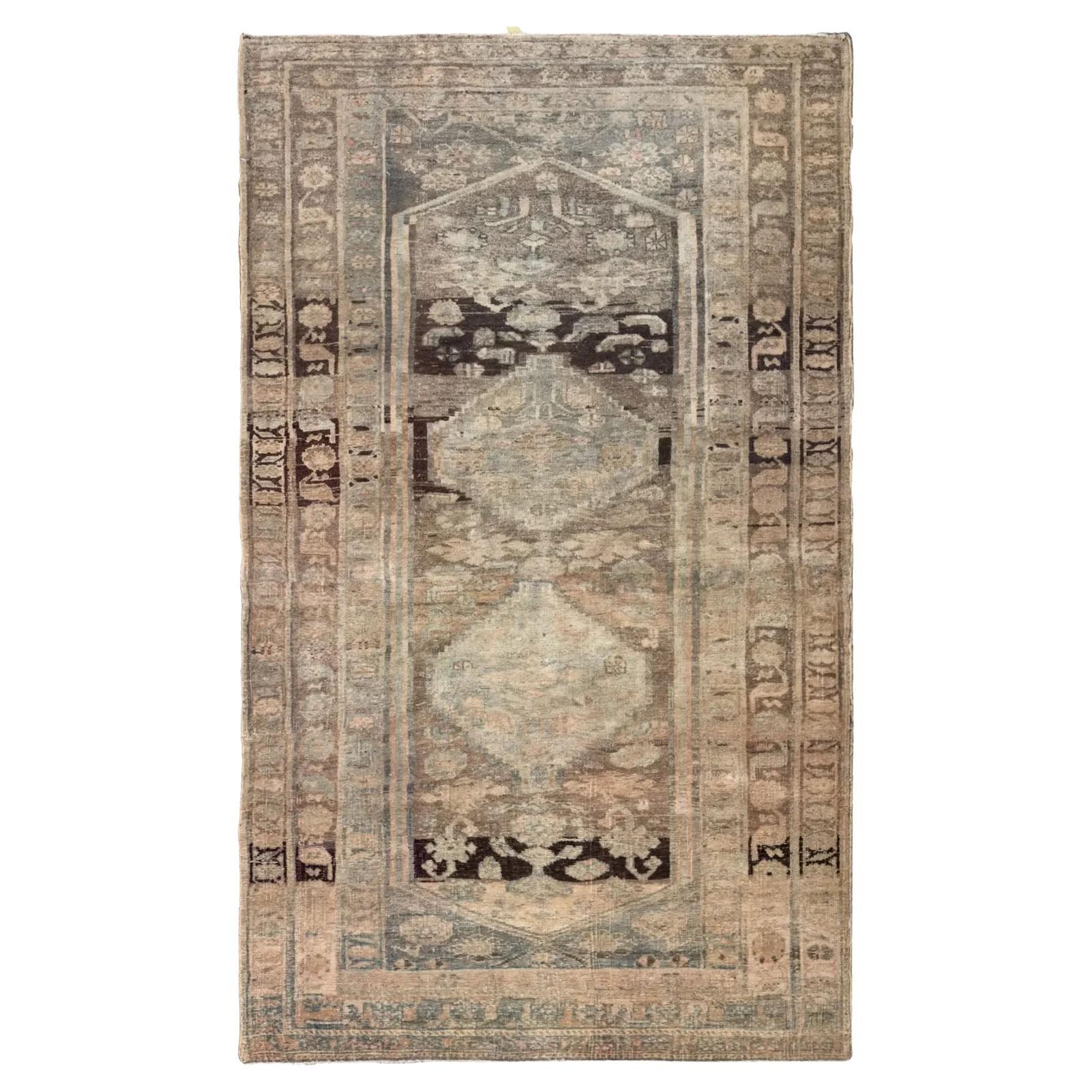 Alfombras Persas Bijar - Lana Marrón Marfil Azul Claro - 97747