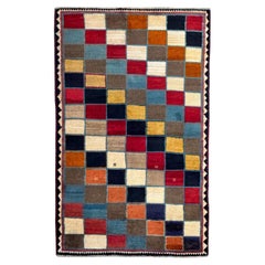 Persische Gabbeh Teppiche - Wolle Schwarz Blau Braun Rot Taupe - 97992