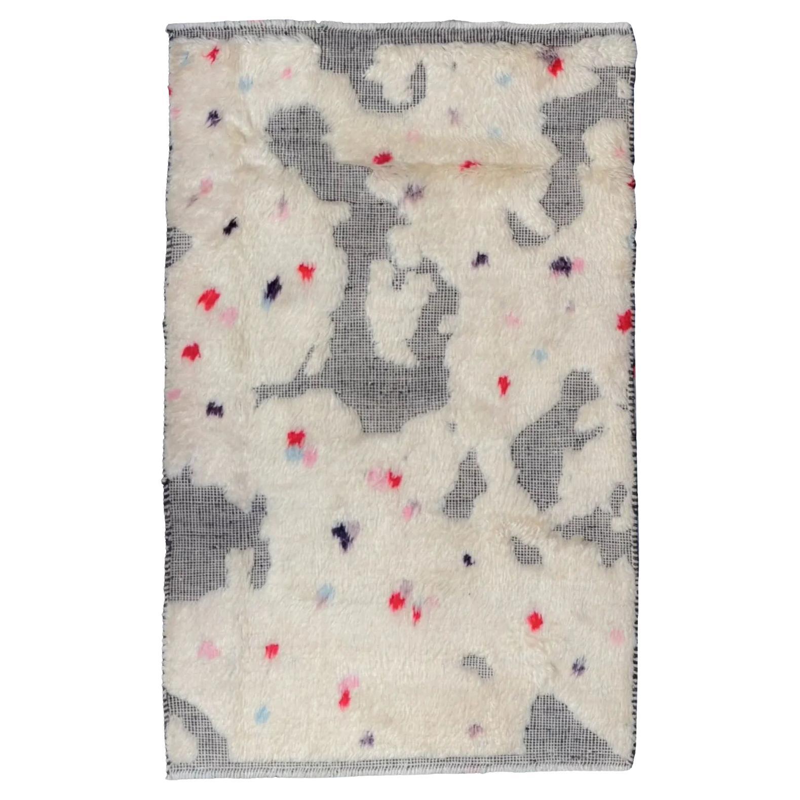 Tappeti Afghanistan Moroccan Area Rugs - Lana Avorio Rosso Design - 93596 in vendita