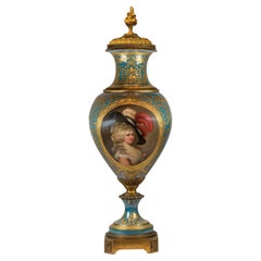 Antique Fine Quality Gilt Bronze Mounted Royal Vienna Porcelain Portrait Vase