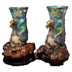 Phoenix Vases Cloisonne