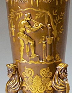 Fine Pair of Painted Bronze urns Att. Ferdinand Levillain