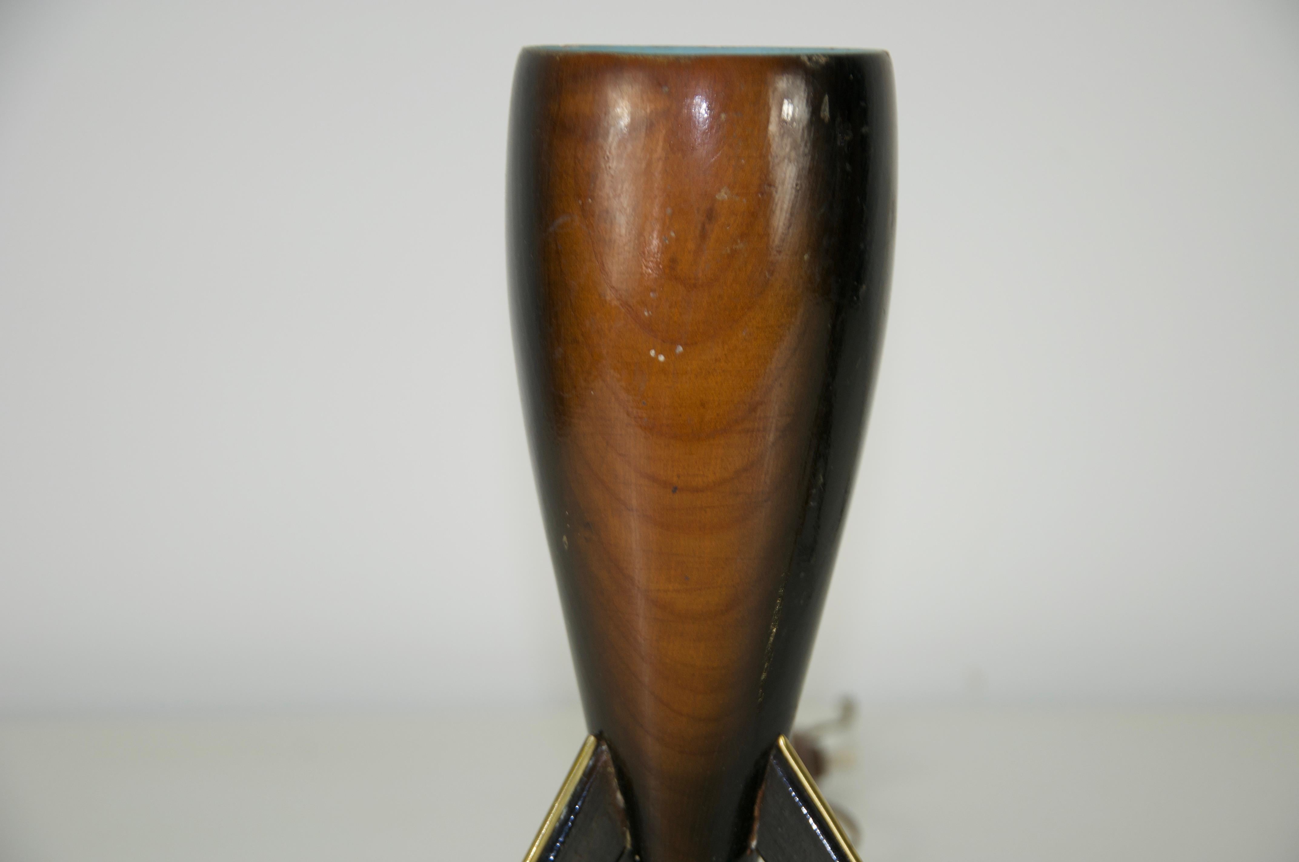 Paire de lampes de table en bois, années 1970, Italie Bon état - En vente à Hagenbach, DE