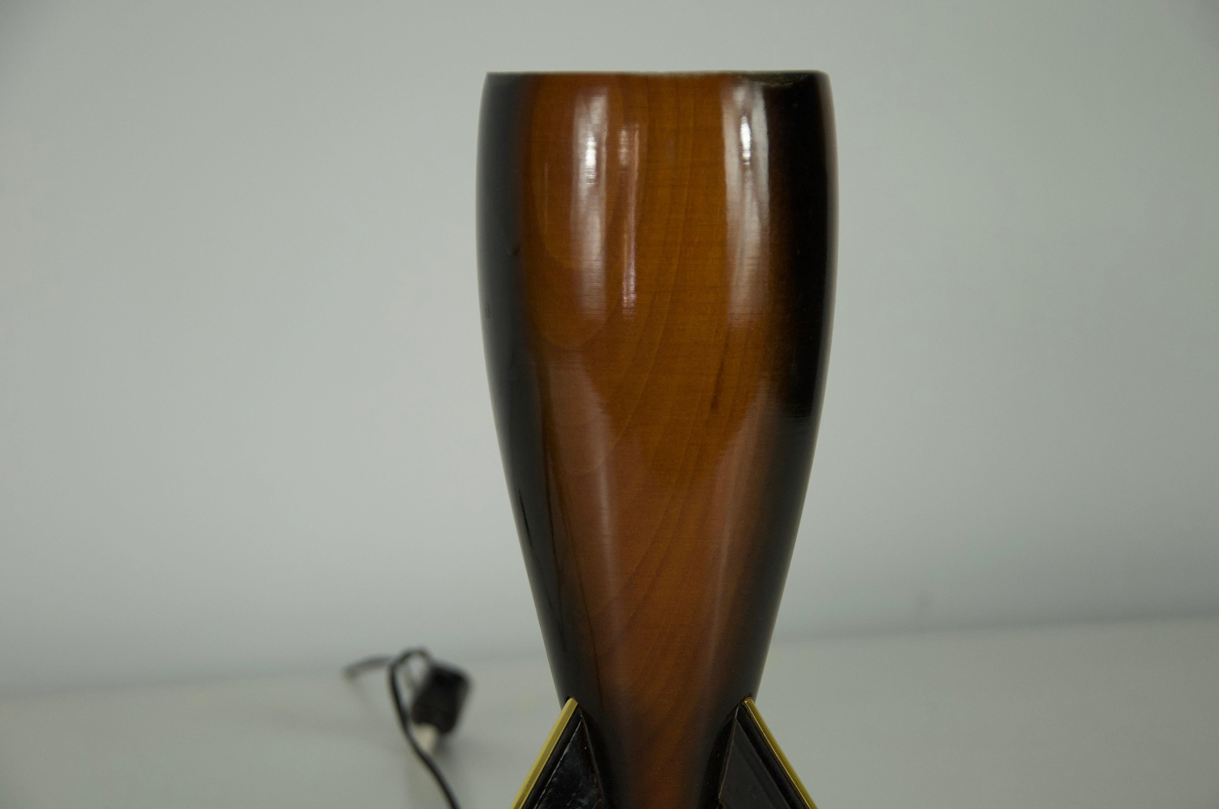 Fin du 20e siècle Paire de lampes de table en bois, années 1970, Italie en vente