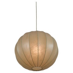 Mid-Century Round Cocoon Pendant Lamp, 1960s, Italy