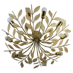 Lustre en laiton à 10 branches de style « mid-century » de la marque Vereinigte Werkstätten, années 1960