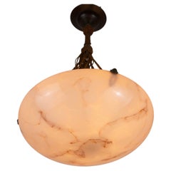Suspension ronde en verre de style Art déco, années 1930, Allemagne